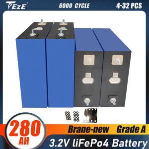 4-32 pièces 3.2V 280Ah Lifepo4 batterie bricolage 12V 48V 280AH batterie Rechargeable pour voiture électrique RV énergie solaire voiturette de Golf sans taxe