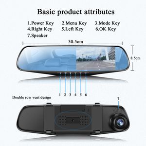 4.3In auto DVRS Video Recorder Dash Cam Full HD 1080P Mirror Cam CAR DVR CAMERA LOOP NAAR