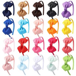 4.3Inch Kids Hairband Children's Candy Colors Hair Band met Grosgrain Ribbon Bogen voor Gilr Hoofddeksels Haaraccessoires