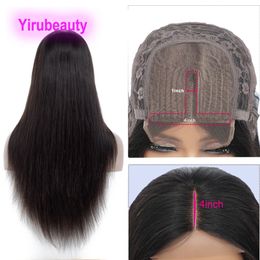4*4*1 peluca de encaje Teleras T ola de cuerpo liso Brasileño 100% Products de cabello humano Mecanismo Correa ajustable 10-30 pulgadas