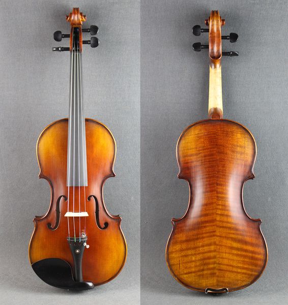 4/4 FLAMIN FLAMED Violin Real Free Free Case y Bow