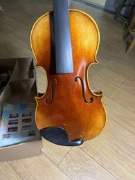 4/4 Violín hecho a mano Nice Flame Flame Sound potente con estuche de calidad Mejor regalo