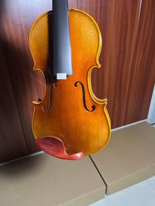 4/4 violon fait à la main en une pièce arrière grain flammé son fabuleux couleur naturelle