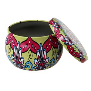 4.4oz Retro Floral Tin Can DIY Candle Making Kit Holder Storage Case for Dry Storage Spices Cookie Candy Tea Sweets Gift Case