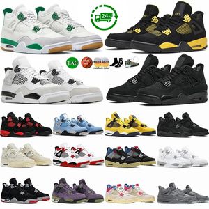 4 4s basketbalschoenen voor heren dames Jumpman IV sportschoenen dennengroen wit Oreo universiteit blauw mokka Seafoam Thunder militair zwarte kattenschoenen