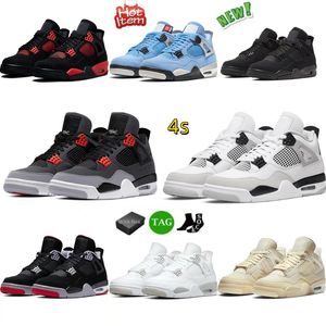 4 4s Chaussures de basket-ball Pine Green hommes femmes Violet Oreo UNC Blue Black Cat Red Thunder Seafoam Midnight Navy Cactus Jack Infrared Cool Grey baskets de sport pour hommes