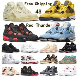 4 4s Jumpman OG Mens Basketball Shoes Military Black University Blue Canvas Sail Oreo Red Thunder White Cement Black Cat Bred Sports Women Sneakers Trainers Size 36-47