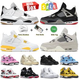 4 4s Zapatos de baloncesto para hombre Jumpman 4 para hombres Mujeres Vivid Sulphur Frozen Moments Zapatos deportivos Zapatillas de deporte para caminar Tenis Monopatín Al aire libre Dhgate TS UNC Tamaño grande 36-47