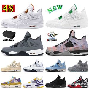 4 4s Chaussures de basket-ball design métallique 2022 Jumpman4s Designer Jumpman Vintage Métallisé-Vert Orange Or Zen Master Cool Grey 2021 Court J jorda jordan