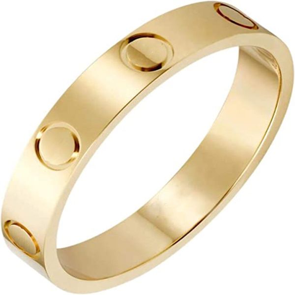 4/5/6 mm Bague Amour Mariage pour Hommes Femmes Couples Bande Classique Sier Or Rose Anneaux Bijoux Diamants Mode Casual Rue avec Boîte Rouge