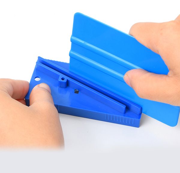 Outil de réparation de grattoir Tondeuse à raclette bleue en plastique Outil d'affûtage de carte dure pour l'application de vinyle MO-126