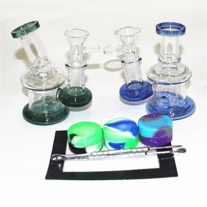 4,5 pouces 14mm Mini verre eau Bongs épais Pyrex coloré bécher recycleur Dab Rigs Bong avec bol en verre 4mm Quartz Banger