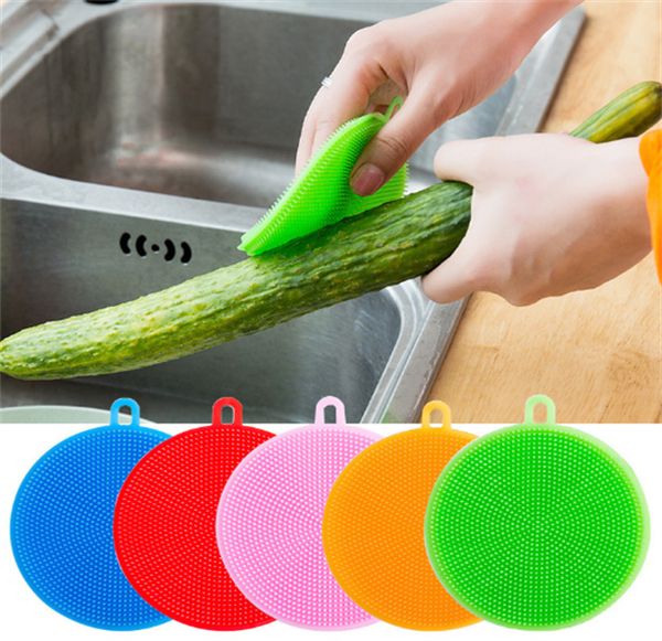 4.5 pouces pour nettoyage stérile Silicone Double lave-vaisselle épurateur cuisine légumes brosse de nettoyage universelle 10 pcs/lot JL1359