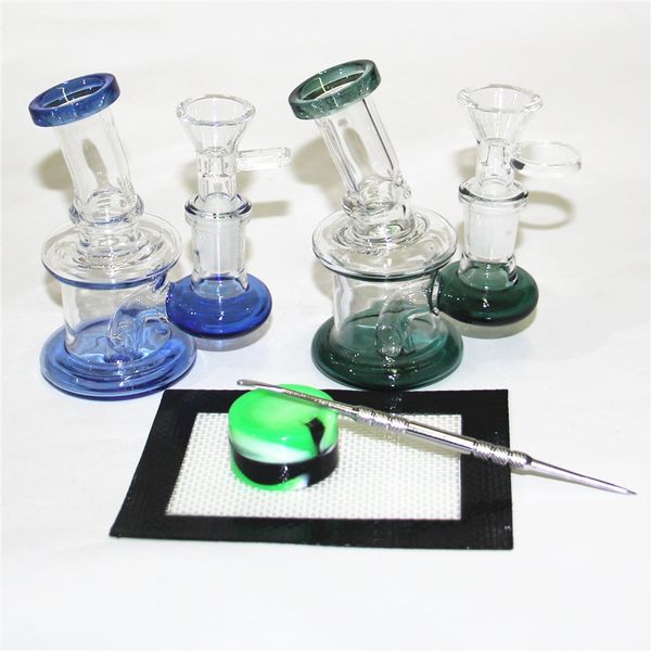 4,5 pouces Hookahs Verre Bong Pipes Heady Mini Bongs Dab Rigs Petit Bubbler recycler la plate-forme pétrolière avec bol ou banger à quartz