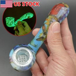 4,5 inch onbreekbare handpijp lichtgevende rookpijp bong collectible PIPES - Glow in the dark