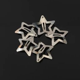 4 / 50pcs Silver Star Hair Clips For Girls Y2K Filigree Star Metal Snap Clip Hairpins Barrette Hair Bijoux Nickle Bobby Pin Bobby