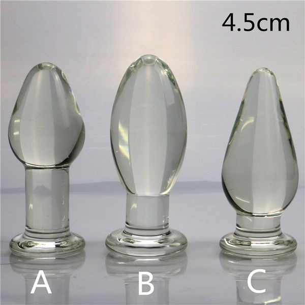 4,5 cm Big Glass Anal Plug Set Énorme expansion Buts Buts Perles Stimulateur érotique Toys sexy pour femmes hommes