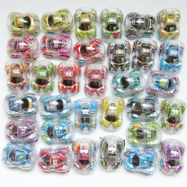 4.5cm Niños Mini Carr Back Cars Toys Toys Cartoon Racing Transparent Regalos de cumpleaños para niños Regalos de cumpleaños de Navidad