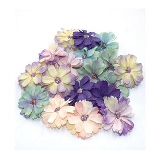 4,5 cm Daisy Flower Head Mini Silk Artificial Flower Decoration Home Wedding Decoratie Diy krans hoofdtooi GC1464
