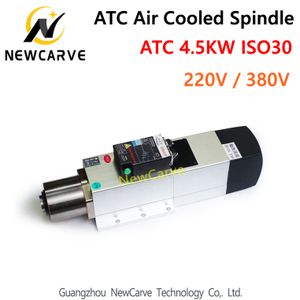 4.5KW ATC Luchtgekoelde spilmotor 24000RPM ISO30 220V 380V automatische gereedschap Verander spil voor houtbewerking CNC Router NewCarve Spindle