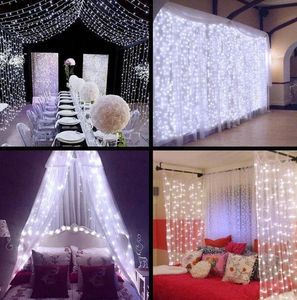 3 m x 3m 300 led bruidslicht ijskegel kerst licht led string fee licht garland verjaardagsfeestje tuin gordijn decoraties voor thuis