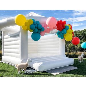 4,5 mlx4.5mwx3,5mh (15x15x11.5ft) PVC complet PVC Ship à porte à porte Infracteur gonflable commercial Boungeur blanc saut de château gonflable Bouncy House avec dôme pour l'événement de fête