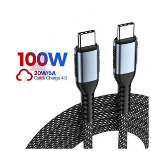 Nouveau câble PD USB C à C type C ultra rapide 100W 5A QC3.0 cordons de données de Charge rapide pour téléphones galaxry et tablette Macbook Pro