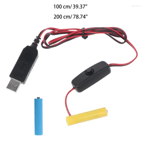 Câble d'alimentation USB avec batterie 4.5V 6V 2AA 3AAA 4AAA 3AA 4AA, avec interrupteur marche/arrêt, remplacement pour jeux, télécommandes, jouets, lumière LED