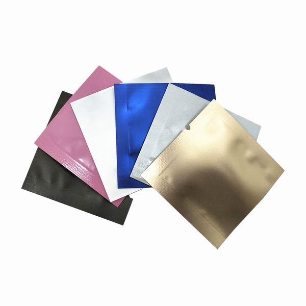 4.5x4.5 cm Sac d'emballage en aluminium Mylar à dessus ouvert Sac d'emballage sous vide thermoscellable Sacs en papier d'aluminium pur Cuisine Bonbons Sucre Épices Pochettes de rangement