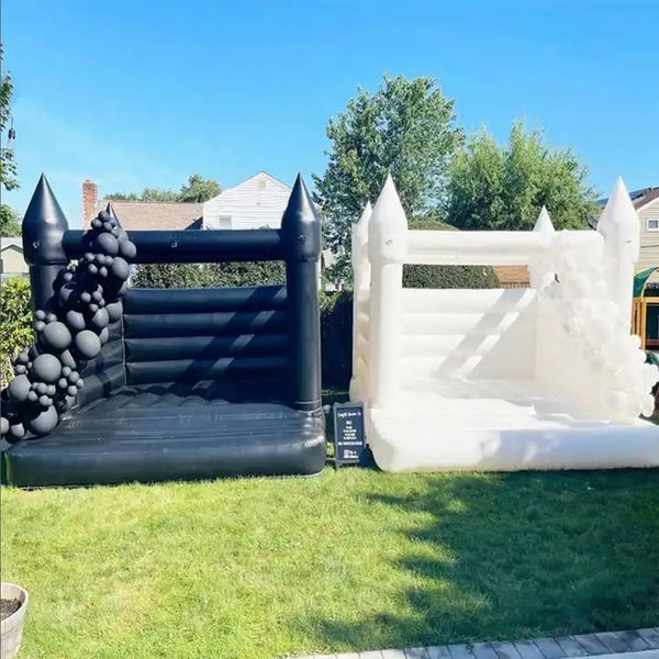 4.5x4.5m (15x15ft) completo PVC Comercial Negro Casa de rebote inflable Niños Castillo inflable para niños pequeños Puentes lunares Trampolín al aire libre en venta