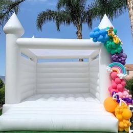 4.5x4.5m (15x15ft) PVC White Bounce House Inflable Jumping Wedding House House Jumper Adulto y niños Castillos de pernos de diseño para bodas para bodas