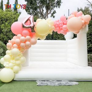 4.5x4.5 m (15x15ft) avec souffleur gonflable extérieur videur de mariage château gonflable blanc pour fête d'anniversaire