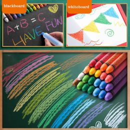 4/6 / 12pcs Dust Free Chalk stylos solide non toxic Blackboard Whiteboard Dessin School Teacher Chalk Marker Bureau Supplies Office