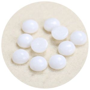 4/6/8/1012 / 14 mm Cabochons Gemstone Cabochons Synth￩tiques Perles de pierre synth￩tique Cabochons Jade blancs pour le collier de boucle d'oreille Bracelet