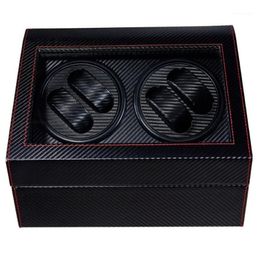 4/6 Boîte de remontoir de montre automatique haut de gammeMontres Stockage Porte-bijoux Affichage Boîte de montre en cuir PU Ultra Silencieux Moteur Shaker Box1277q