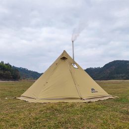 4-6 People Tipi Ttura con estufa Jack Camping Pyramid Tipe Tent para acampar el mochilero de senderismo 240422