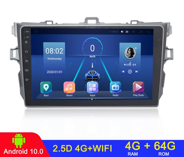 4 64 Radio de coche 2 din Android Corolla E140/150/2006-2013 Vídeo Multimedia para coche estéreo bluetooth