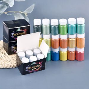 4/6colors / boîte mica poudre pigments en poudre en poudre ensemble la résine de résine époxy résine mica narlescent résine perle micas colorians résine