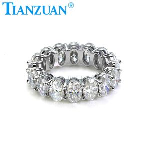 4*6mm Ovale Vorm d Vvs Witte Moissanite 925 Zilveren Eternity Band Ring Ringen voor Sieraden Dating Engagement gift