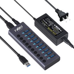 4 7 10 Port Expander USB3.0 Hub 10-poorts Hub Uitbreiding Dock met onafhankelijke schakel met een hoogstroom USB-kabelsplitter