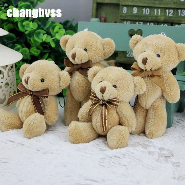 4.7 '' / 12 cm Mini Joint Plush Bears Toys 12 unids / lote Kawaii Bear Toys para la decoración del banquete de boda Juguete de peluche Colgante Regalos Brinquedos Q0727