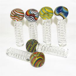 4.72 pouces cuillère en verre tuyau à main herbe sèche tuyau de fumer avec des tuyaux de tabac à la glycérine liquide outil Dab Rigs