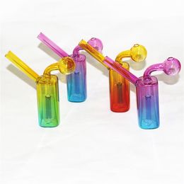 4,72 pouces mini brûleur à mazout en verre bong narguilés barboteur de tuyau d'eau en verre épais coloré pour fumer cendrier