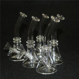 Bong en verre de 4,7 pouces avec bol transparent épais femelle de 14 mm mini recycleur plates-formes pétrolières tuyau d'eau type droit pour fumer
