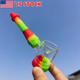 4,8 inch waterpijp waterpijpglas en siliconen hamer bubbler bong handpijpen bong