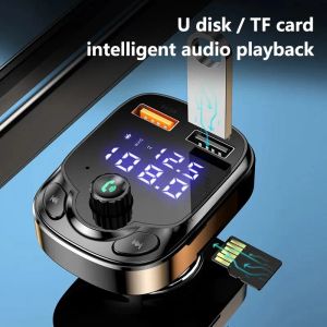 4.8A Car Bluetooth 5.0 FM Transmetteur 2 Chargeur rapide USB QC3.0 USB Fast Type C Charger de voiture MP3 Lecteur MP3 Carte TF B.