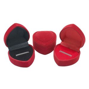 4 8 cm 4 8 cm organisateur de bijoux boîte à bagues en velours rouge boîtes de rangement mignonnes petite boîte-cadeau pour bagues boucles d'oreilles pendentif collier entier P277D