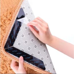 4/8pcs Carpet Non-slip Sticker Reusable Washable Anti Curling Carpet Patch Fixed Stickers Floor Rug Mat Tape Gripper Corner Pad