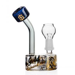 4,9 pouces Narguilés Mini Dab Bongs En Verre Épais Conduites D'eau Bécher Dabber Bubbler Recycler Rigs Avec Bol De 14mm