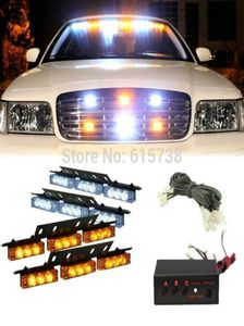 4 9 LED wit groen amber rood blauw veranderlijke kleur Auto Vrachtwagen Led Flash Strobe Lights 12V Auto Vrachtwagen Grill Emergency Flash Strobe8333896